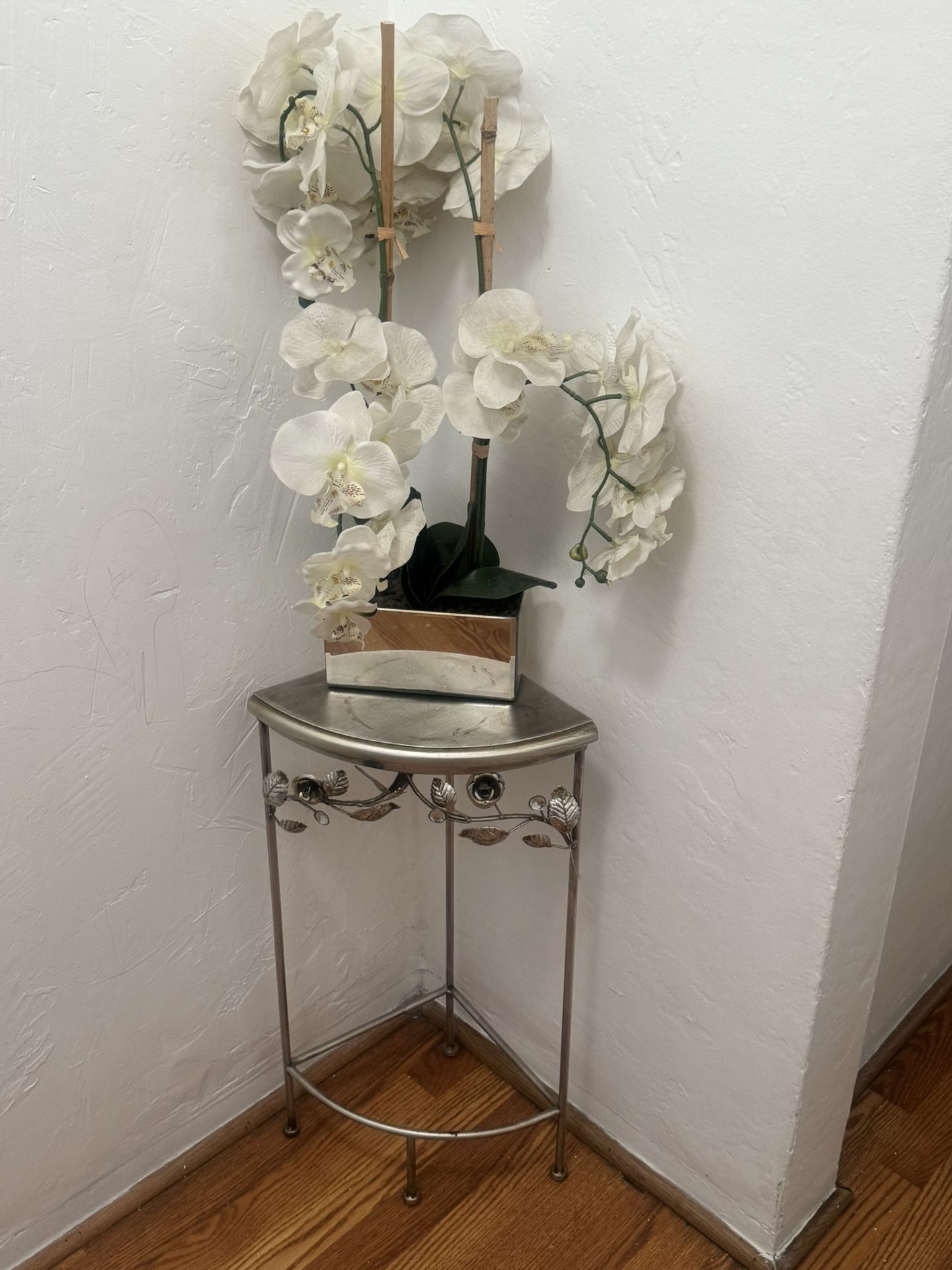 Orchids Fake Plant And Small Table