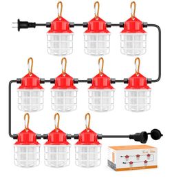Cadena de luces de construcción de 100 pies, 150 W, 15000 lúmenes, tira de luces LED superbrillantes