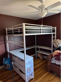 White loft bed