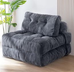 Folding Sofa Bed, Convertible Sleeper Chair with Pillow Foldable Mattress with Back Support, Portable Fold Out Chair Bed Comfy Floor Sofa Lounge for L