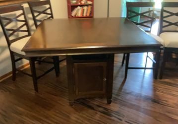 Dining table with six chairs