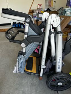 UPPAbaby Vista Stroller + PiggyBack Board + Snack Tray