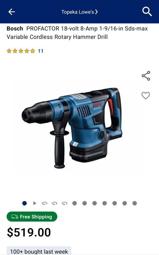 1 9/16" Bosh Hammer Drill