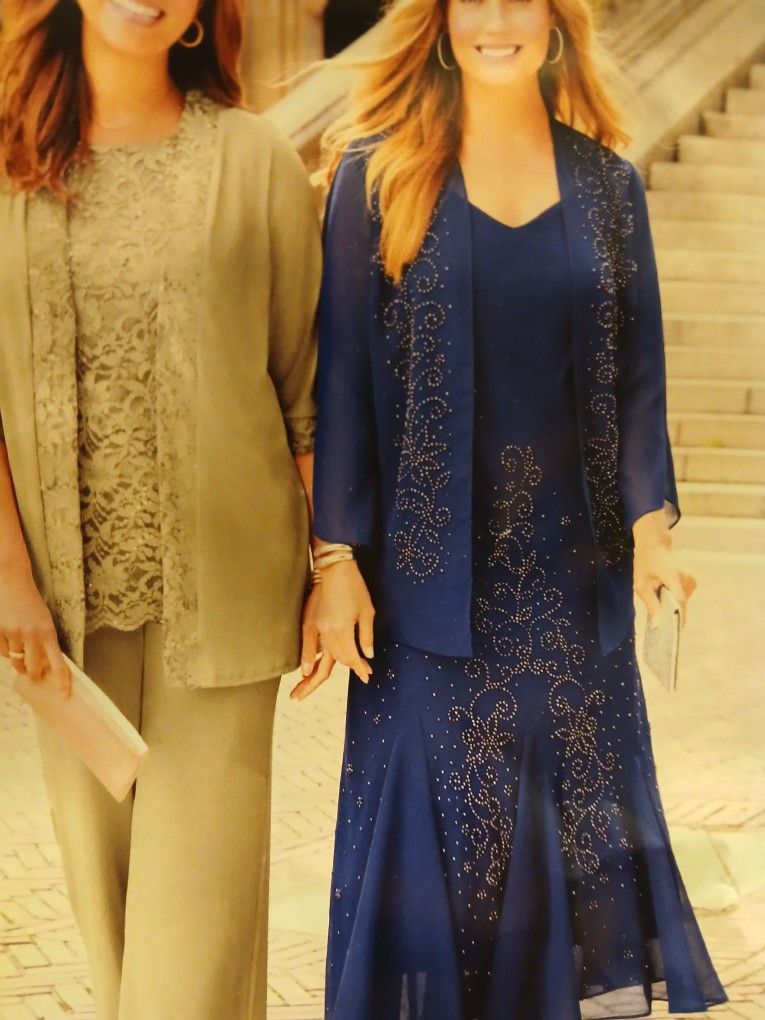Blue 2 PC Dress From CATHERINES FITS A REGULAR 18. SIZE 16W. WORE ONCE.