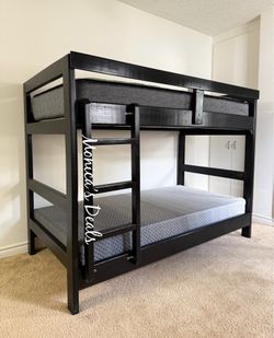Solid Wood Twin Bunk Bed With Both Mattresses $600