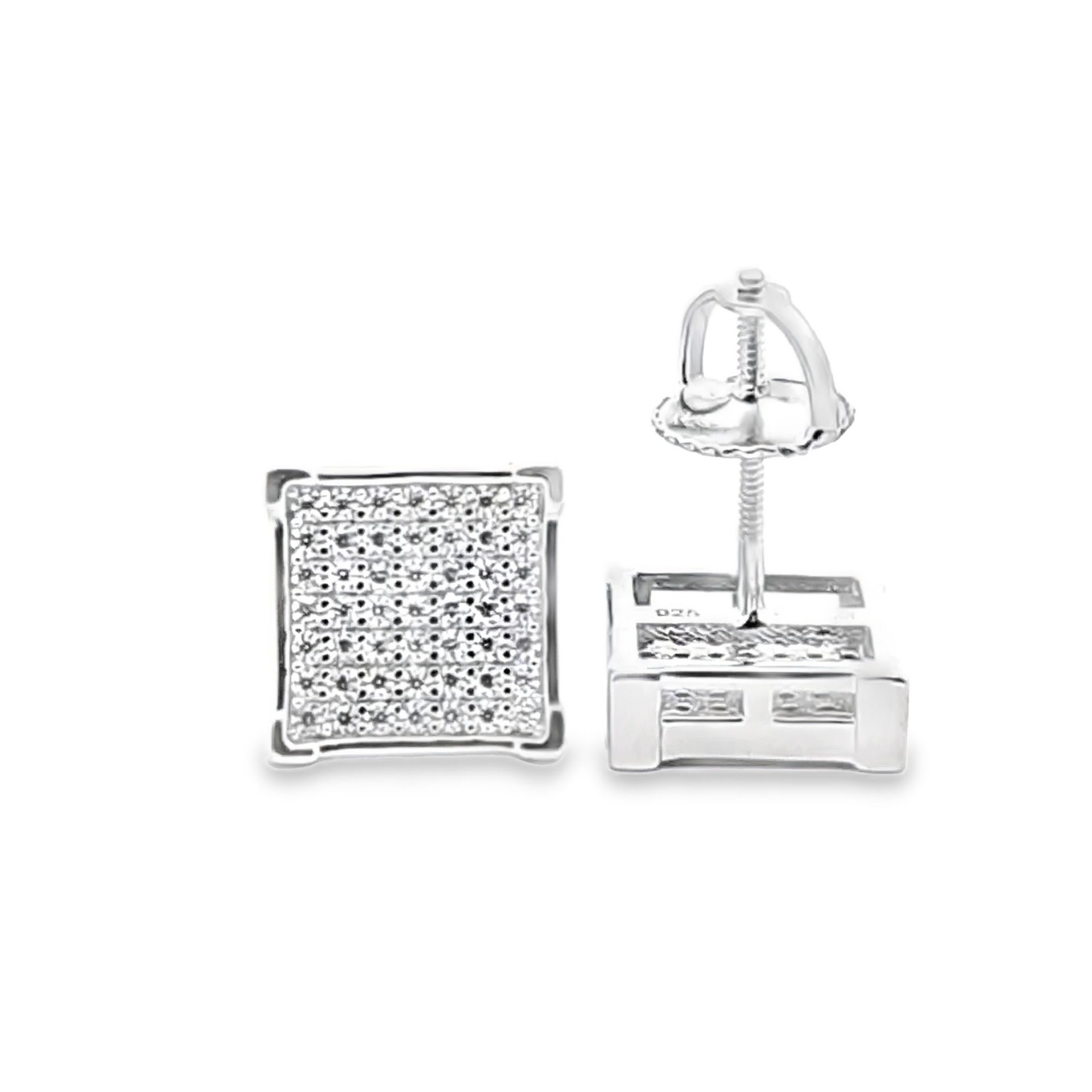 Sterling Silver VVS Moissanite 0.5 and CTW Fancy Earring
