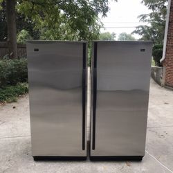 Free Delivery- Whirlpool Full Freezer + Full Refrigerator Stainless Steel.