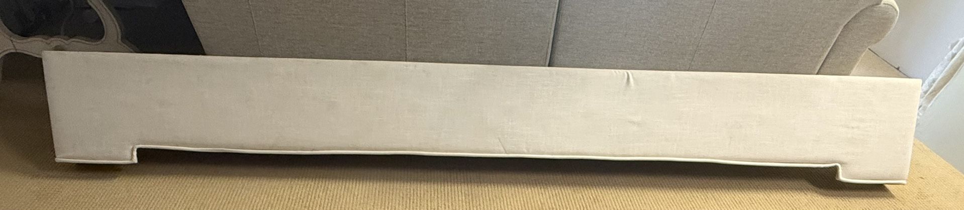 Cornice Board - Valance with cording wrapped edge - Linen Cream $100obo