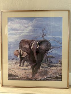 Mel Dobson “Uhuru” Elephants, Signed & Numbered 37/550 Limited Edition - 1989