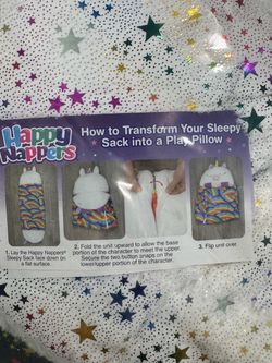 Happy Nappers Kids Sleeping Bag Convertible Pillow New