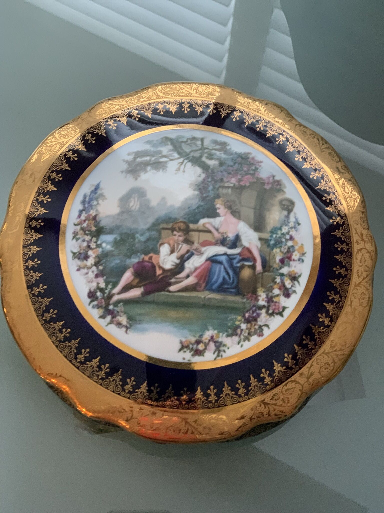 Limoge Large covered Candy Dish.