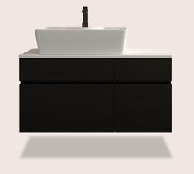 Small 32" wall-mounted floating bathroom vanity