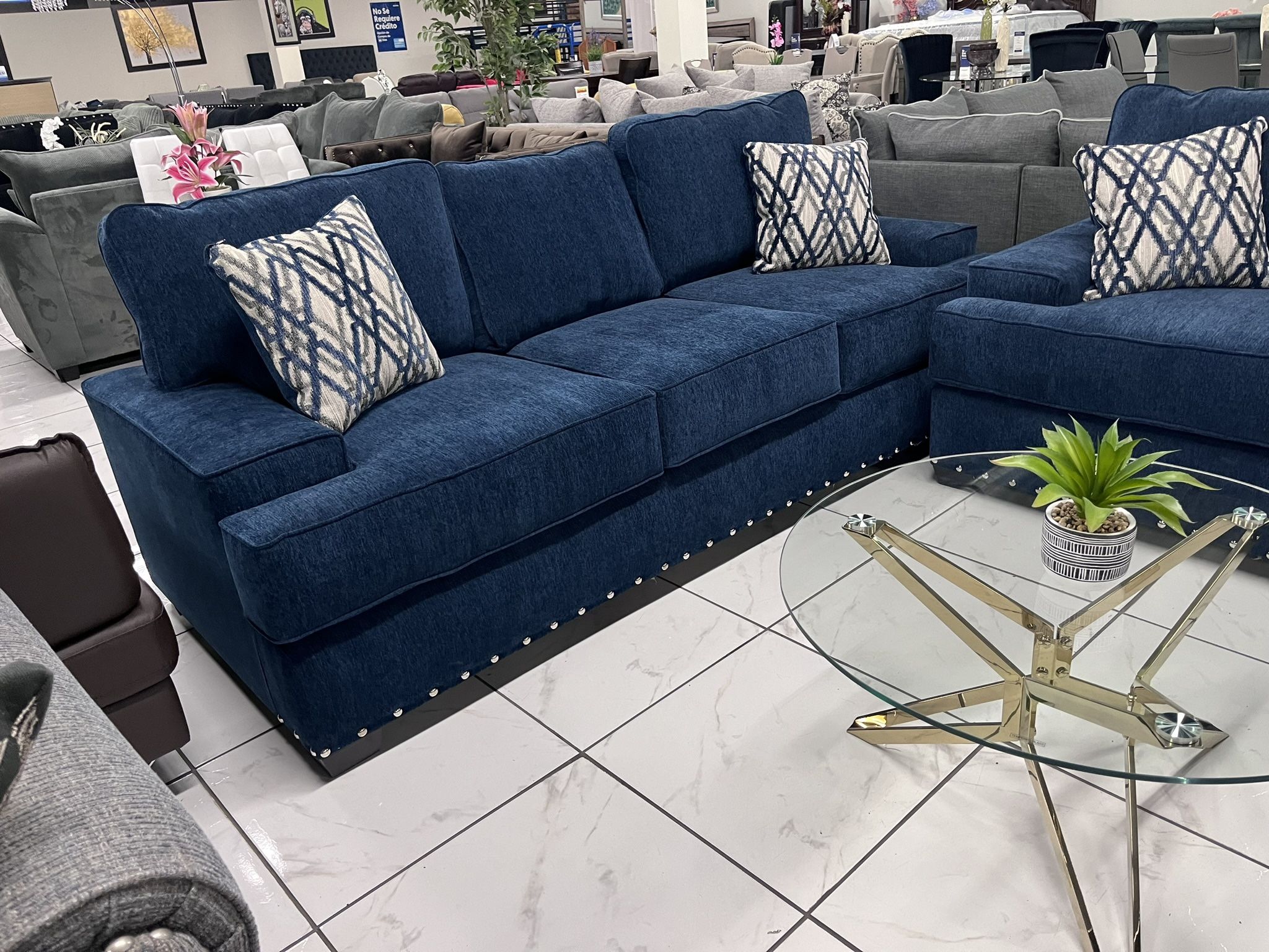Blue Fabric Sofa Set 💙💙💙