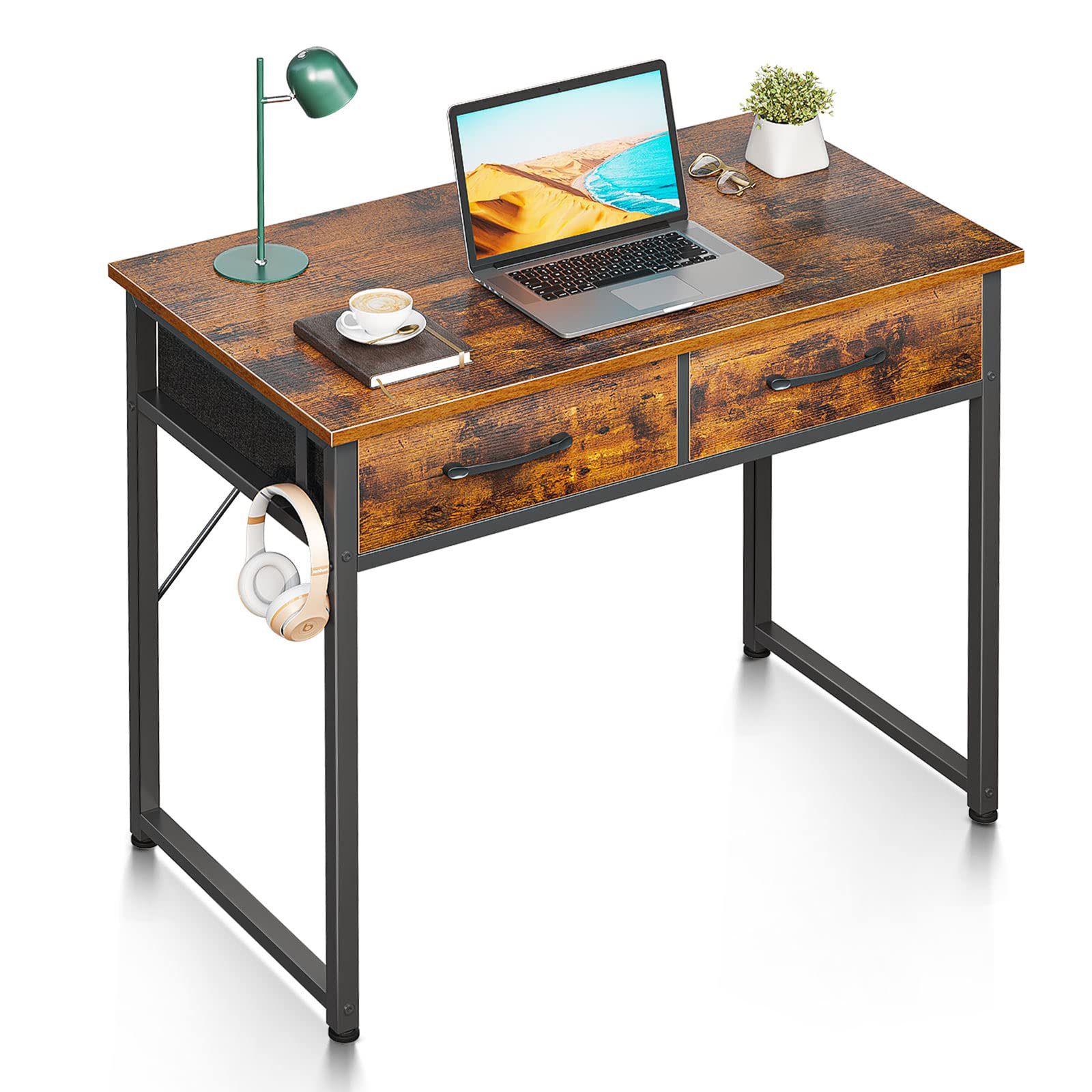 Compact Elegance: ODK Vintage Small Desk with Storage