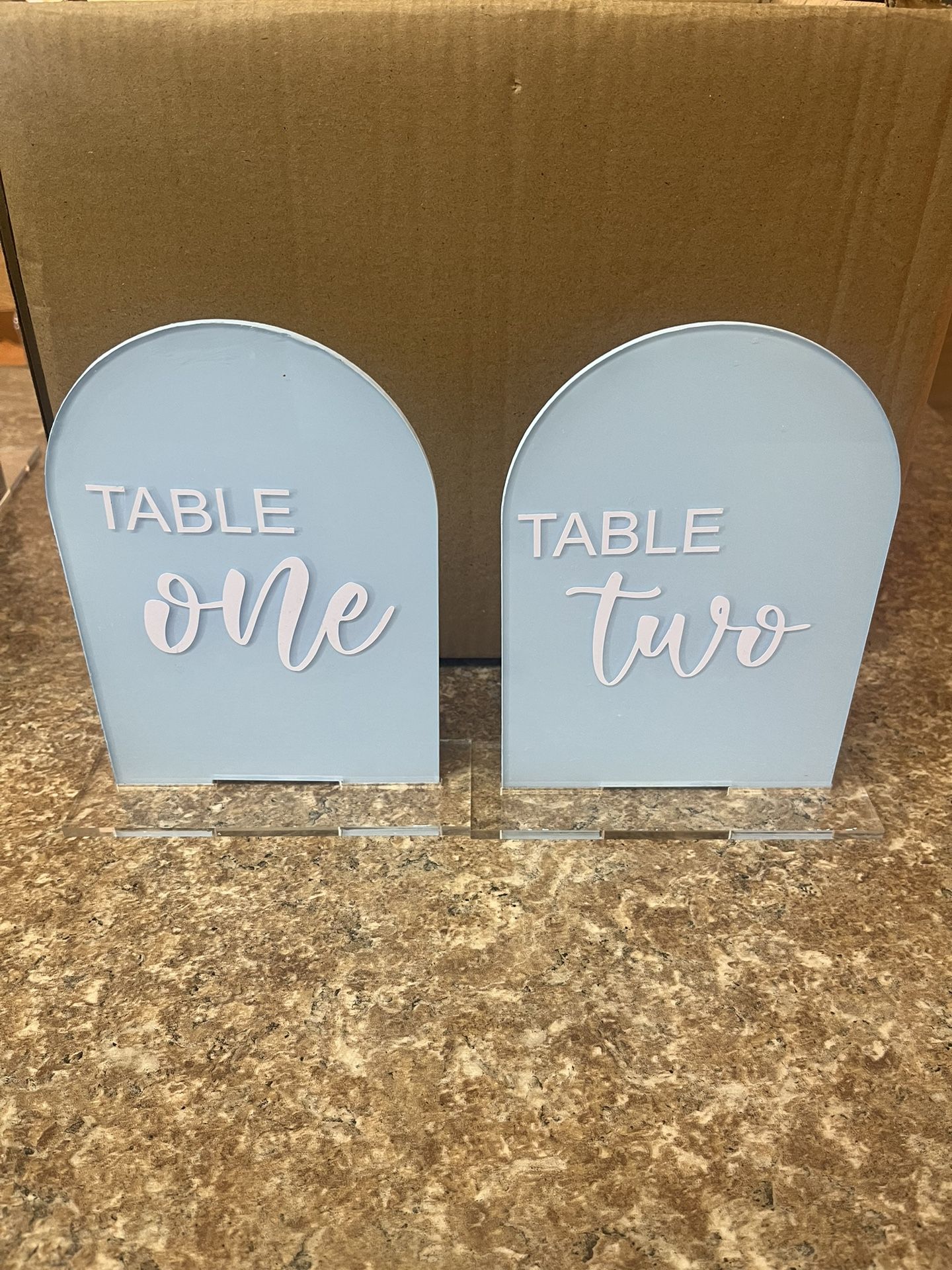 Blue Table Number Signs