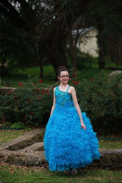 Size 12 frilly blue dress