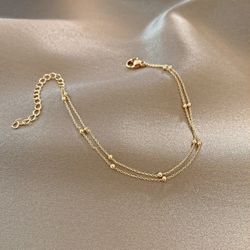 New Double Layers Beads Charm Bracelet, Valentines Gift For Her 