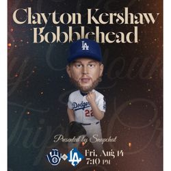 2026 - 8/14 Game Kershaw Dodgers Bobblehead - TRADE