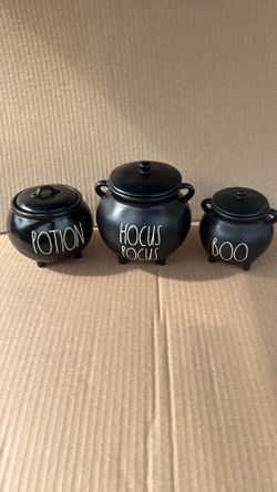 New! Rae Dunn Halloween cauldron set