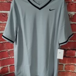 Nike Vapor Select Full V Neck Baseball Jersey Gray Men's Size Medium New el