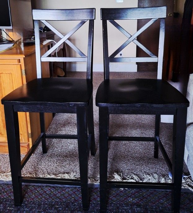 Pub Height Dining Chairs - Black