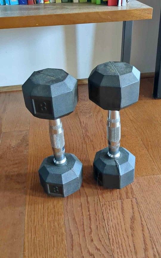Hex Dumbbells (2x8Lbs) for $15 Firm (Walnut 91789)