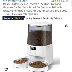 Automatic Dual Pet Feeder New In Box 