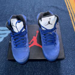 Nike Air Jordan 5 Retro Blue Suede 2017 (136027-401) Men’s Size 10 