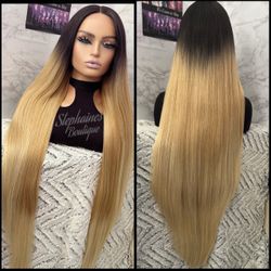 Human Hair Blended Lace Front Wig 