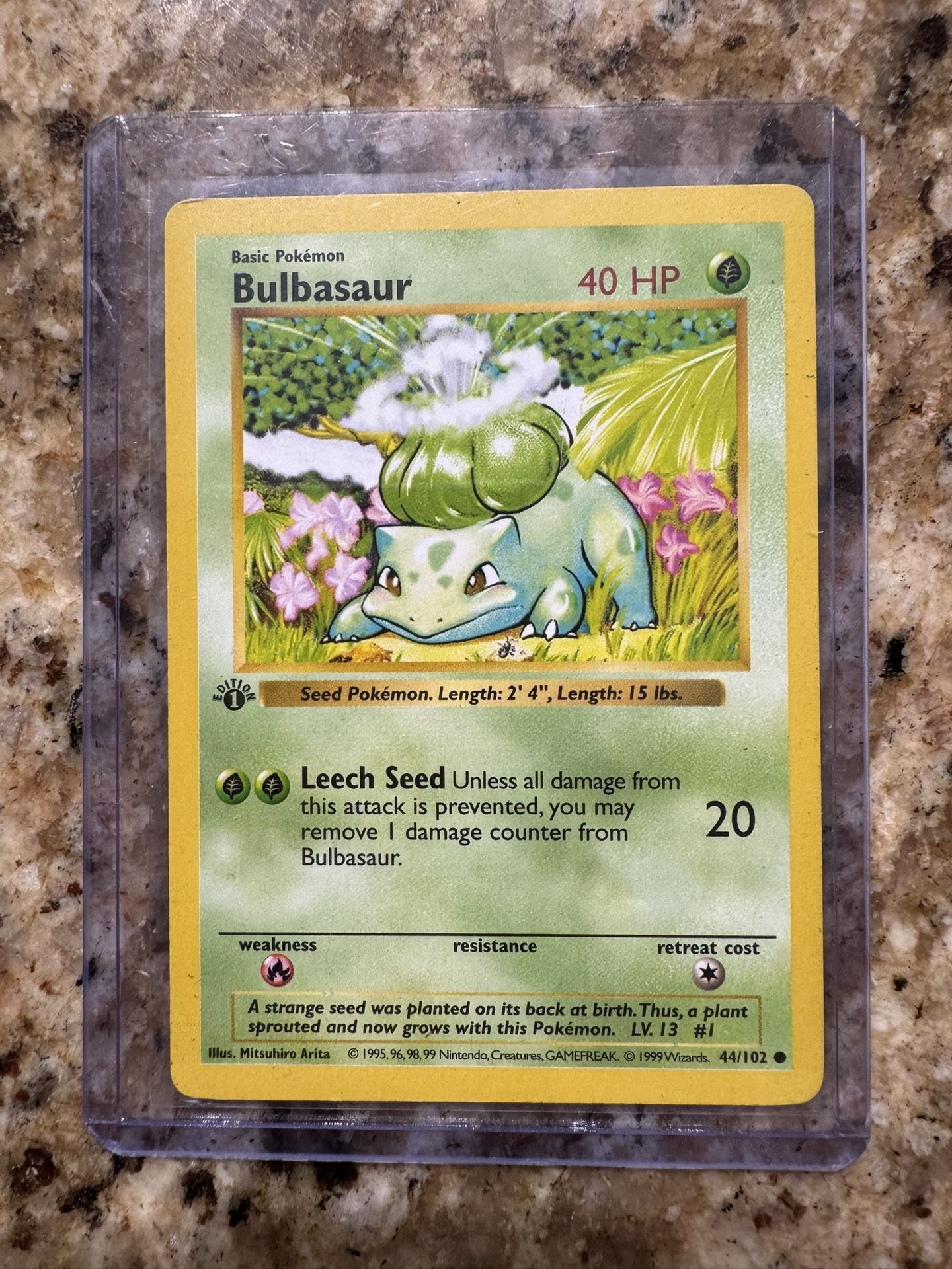 Bulbasaur 1st Edition Shadowless Pokemon Kanto 1999 Vintage Gen 1 base ...