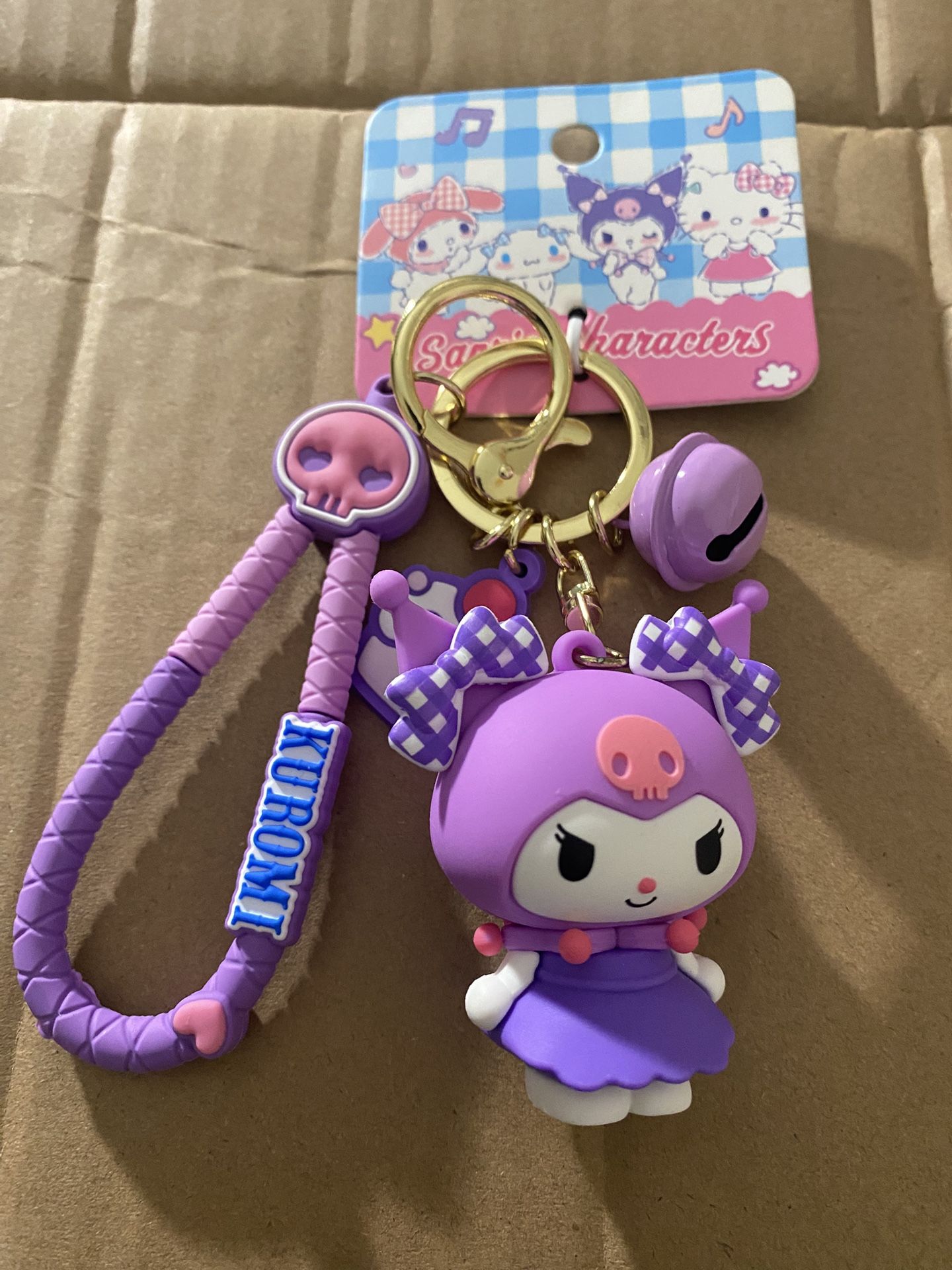 Kuromi sanrio character keychain with charm