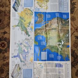 National Geographic Original Nov 1993 Map Of Precious Resource Water
