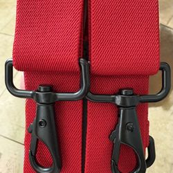 Hook on Suspenders for Men Heavy Duty X Back Red