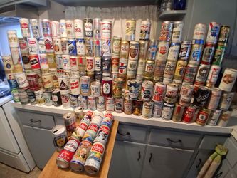 Beer can collection.