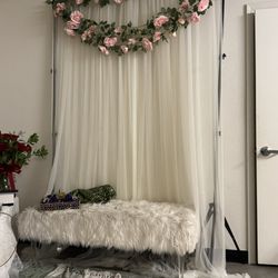 Fur Bench / Ottoman - White