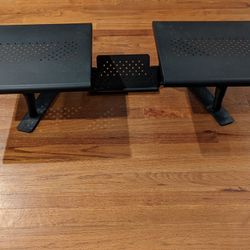 Dual Monitor Stand, Up To 24" Monitors, Classic Black