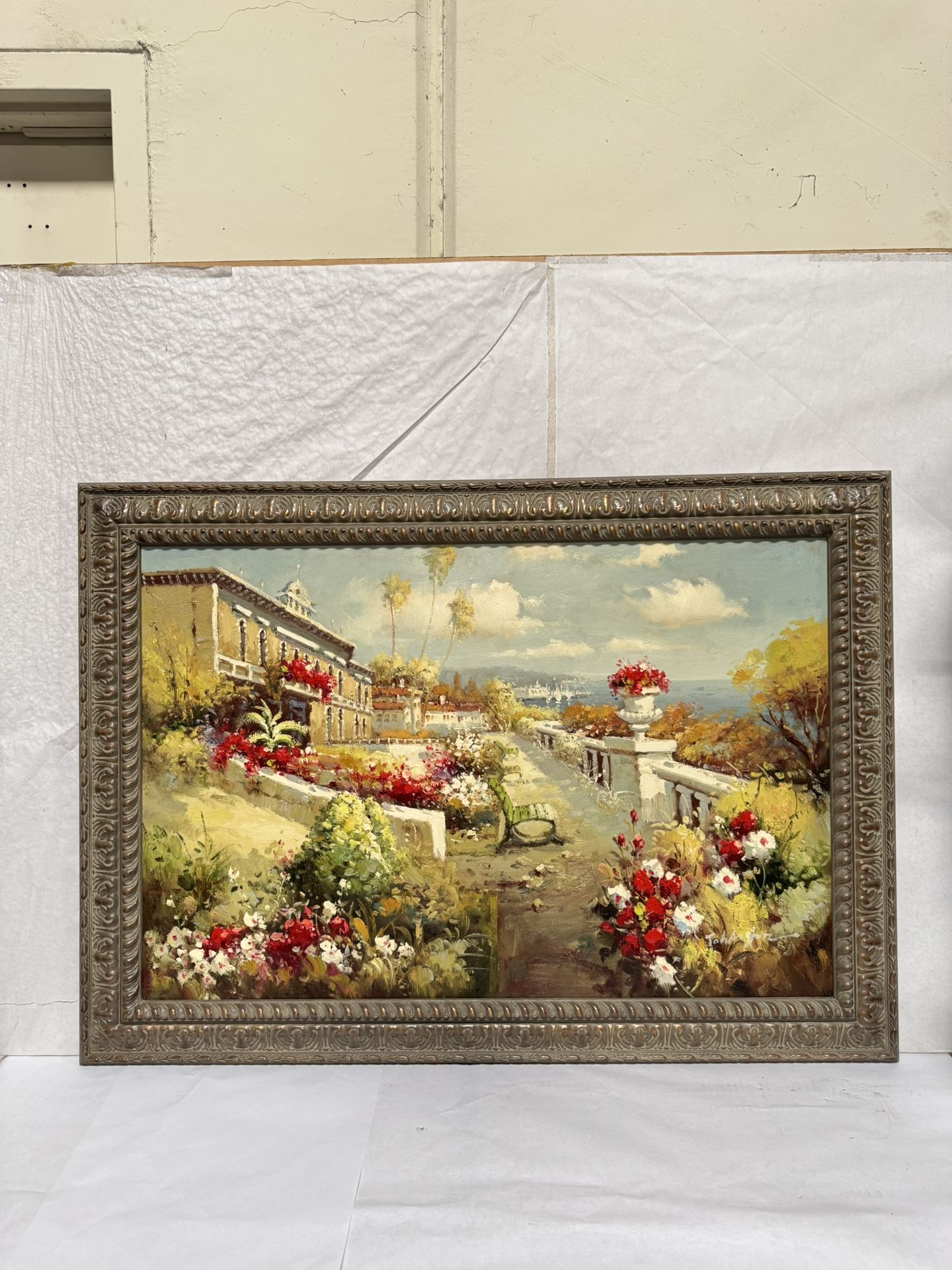 Hand-Painted Oil Painting Wooden Frame 43” x 31”