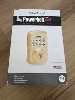 Kwikset Powerbolt 250 Keypad Electronic Lock Polished Brass