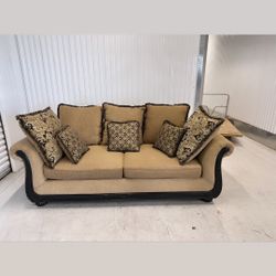 Comfy Brown Sofa Couch 