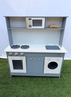 Kids Wooden Play Kitchen Set