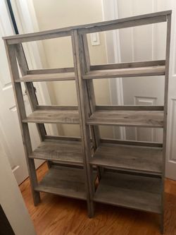 Gray Ladder shelves -set of two