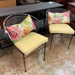 Pair Out Door Iron Chairs 