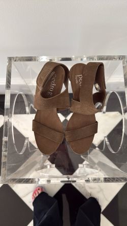 Pedro Garcia khaki brown suede sandal size 35 1//2