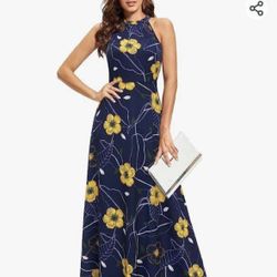 STYLEWORD Women's Off Shoulder Halter Elegant Maxi Long Dress