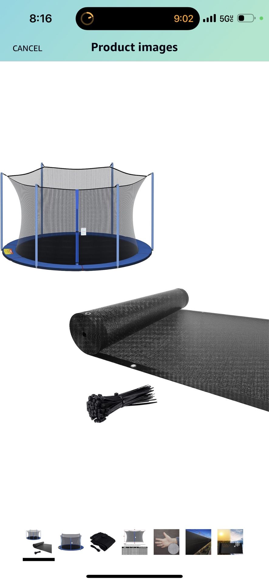 Cliselda Trampoline Replacement Net and 3ft x 50ft Privacy Fence Screen