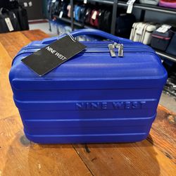 Blue Nine West Hardside Travel Case with Shoulder Strap