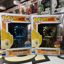 Dragon Ball Z Toy Tokyo Exclusive Gold Blue Chrome Funko Pop