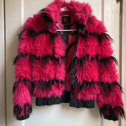 90s Y2K Faux Fur Jacket Festival Wear