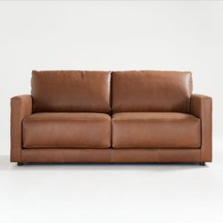 Crate And Barrel Gather Leather Apartment Sofa