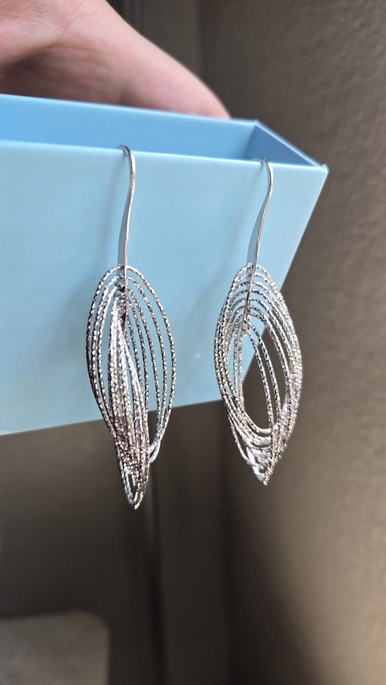 Italy 925 Sterling Silver Earings 3" Length